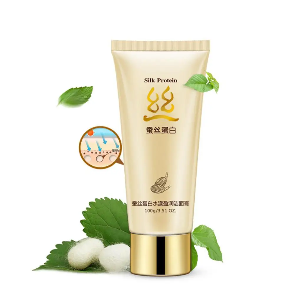 

VIBRANT GLAMOUR Skin Care Silk Protein Deep Clean Invigorating Foaming Face Cleaner Exfoliating Face Wash Moisturizing Beauty