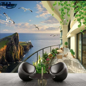 

beibehang Custom Nonwovens Wallpaper Mural Dream HD Seaview 3D 3D Stereo TV Background Wall