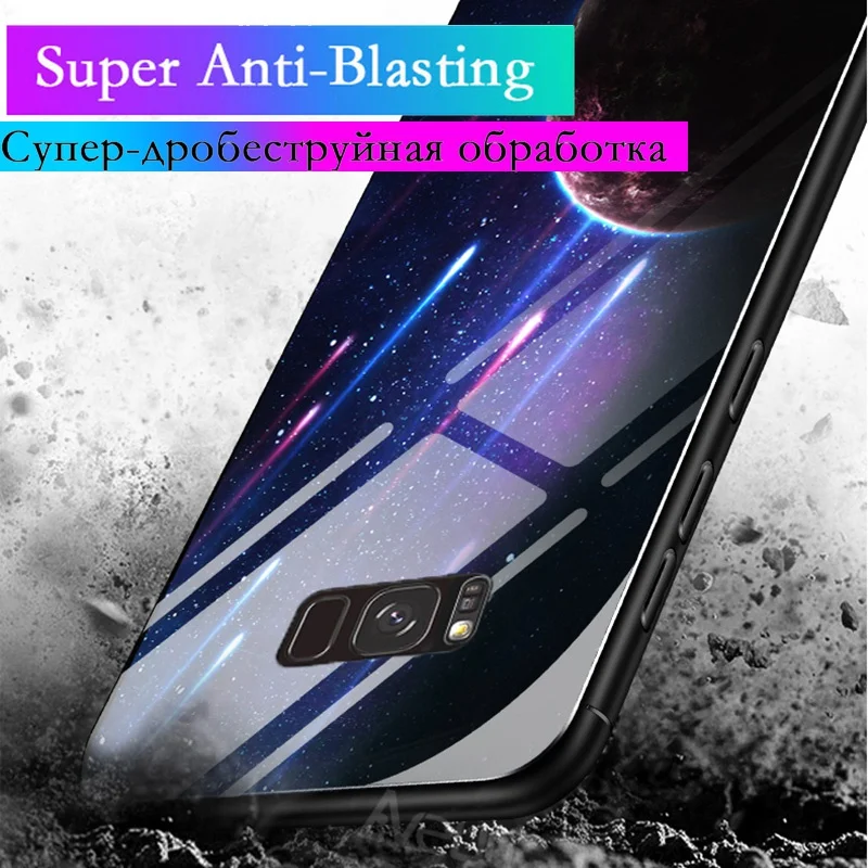 Чехол в виде светящегося стекла для samsung Galaxy Note 10 Plus S8 S9 S10 Plus Note 9 Coque Силиконовый чехол для телефона для samsung S8 Plus S9