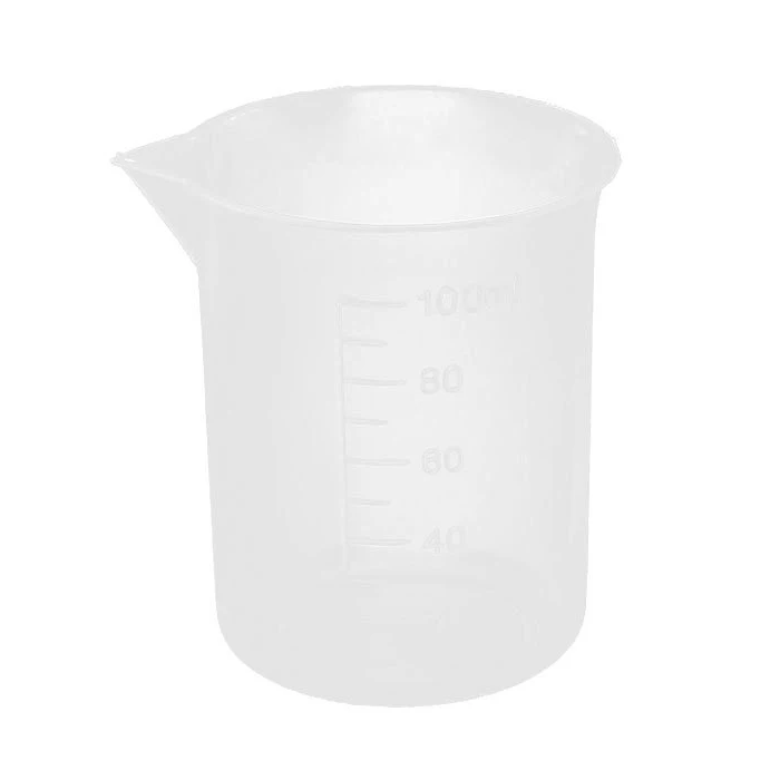 6 Pcs Plastic Lab 100mL Graduated Measuring Beaker Cup Clearbeaker cup