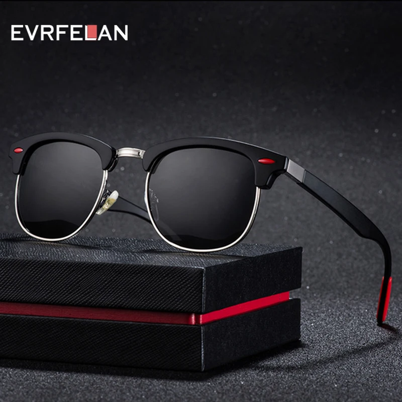 Evrfelan, классические поляризационные солнцезащитные очки для мужчин и женщин, люксовый бренд, унисекс, квадратные солнцезащитные очки, женские, мужские, модные, lentes de sol hombre