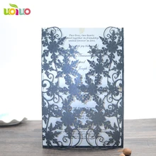 50 комплектов inc191 снежный цветок дизайн лазерная резка, для свадьбы Пригласительные карты на заказ белый Печать Кружева приглашает