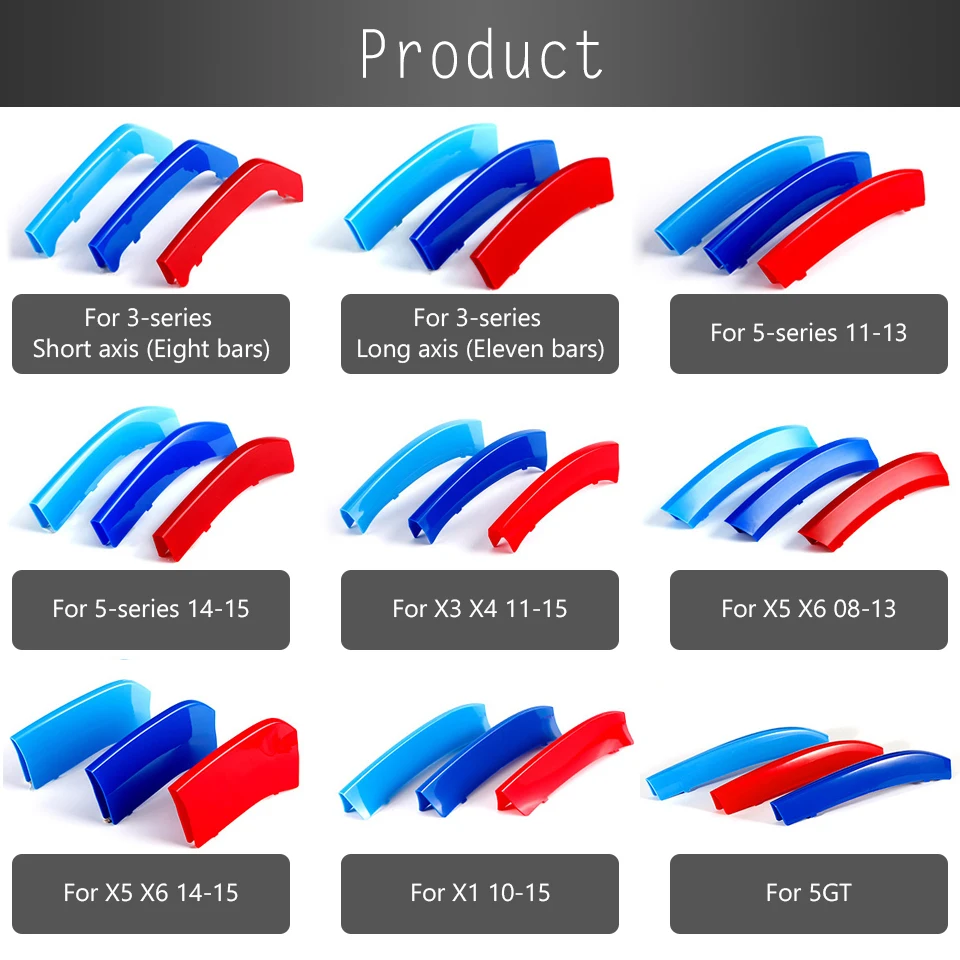 Бумблок ABS 3 шт. 3D Автомобильные Чехлы передняя решетка отделка спортивная полоса M мощность производительность для BMW X5 E70 F16 F10 F30 X6 F15 наклейки