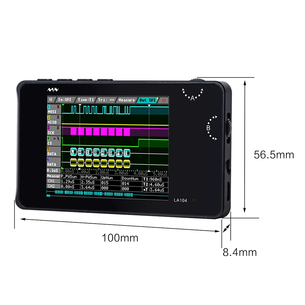 Цифровой логический анализатор LA104 USB Mini 4 канала 100 МГц максимальная частота дискретизации Встроенный 8 Мб флэш-накопитель 2," осциллограф