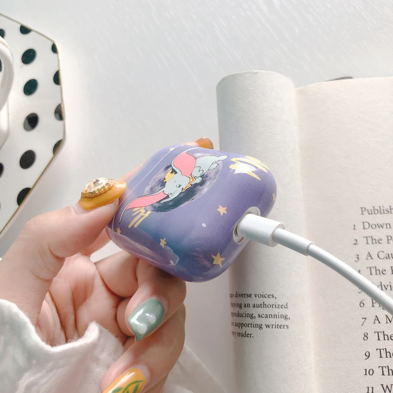 Fashion Headphone Hard Cover Cute Cartoon Dumbo Earphone Case For Apple AirPods 1 2 Wired Charging Box Accessories Cases Bag Fashion Headphone Hard Cover Cute Cartoon Dumbo Earphone Case For Apple AirPods 1 2 Wired Charging Box Accessories Cases Bag