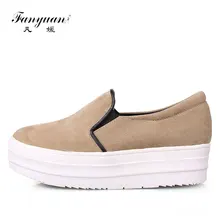 Fanyuan/ г. Стильные повседневные женские лоферы удобные бархатные слипоны на сплошной платформе на плоской подошве для женщин, большие размеры, sapatos