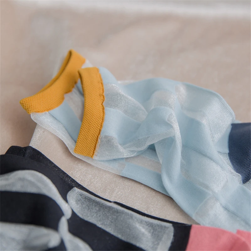 Moda sockmark женские носки лоскутные клетчатые серии прозрачные сетчатые шелковые