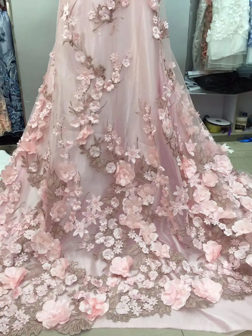 3d bridal fabric