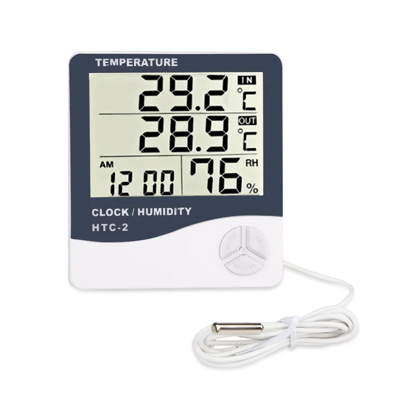 

LEDSMITH HTC-2 Digital Thermometer Hygrometer LCD Indoor Outdoor Temperature Meter Weather Hygrometer Thermometer