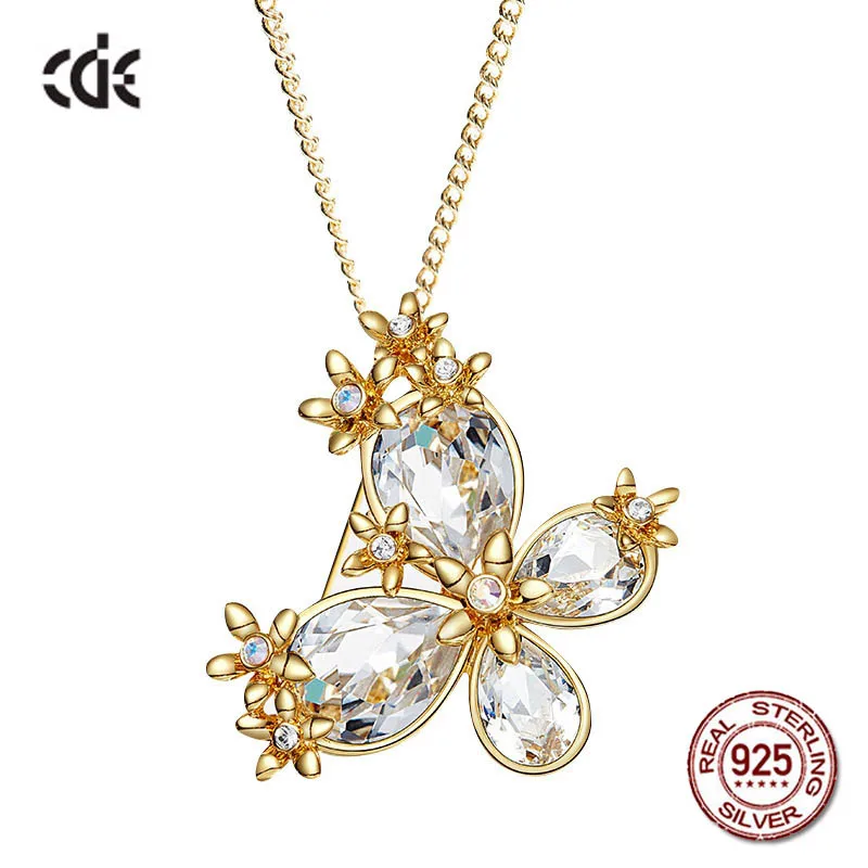 

100% S925 Sterling Silver Rhinestone Crystals from Swarovski Brooches for Women Valentine's Day Gift Accessories