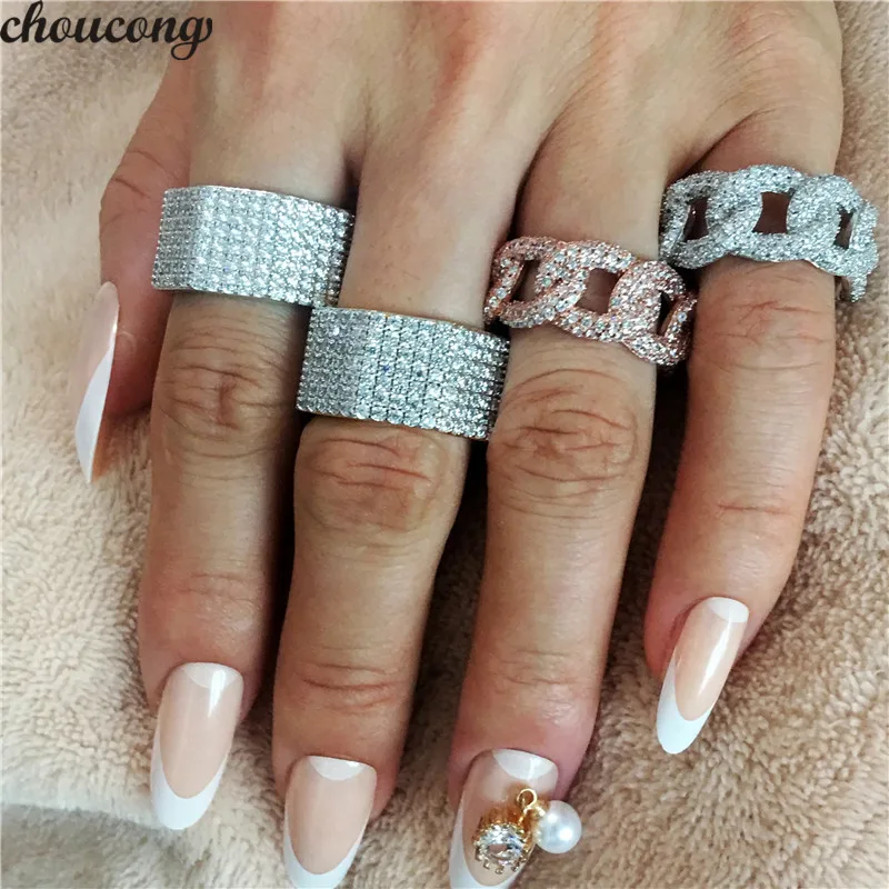 Choucong кольцо в стиле хип-хоп ручной работы из стерлингового серебра 925 пробы с