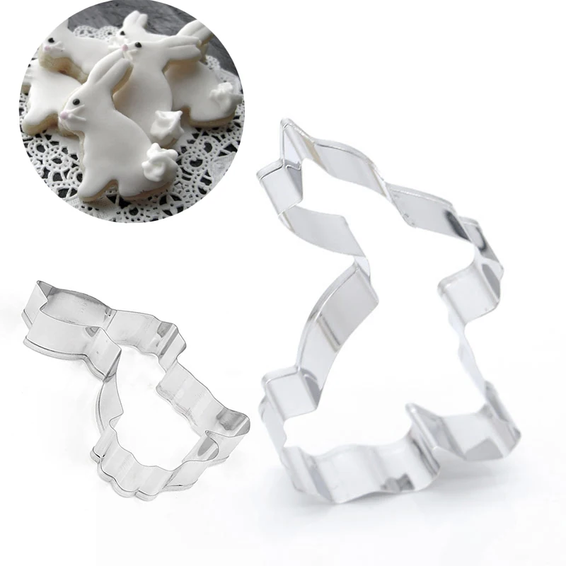 

Lovely Rabbit Shaped Mold Silver Stainless Steel Cake Cookie Chocolate Candy Pastry Mold Baking Tool Decorating Tools