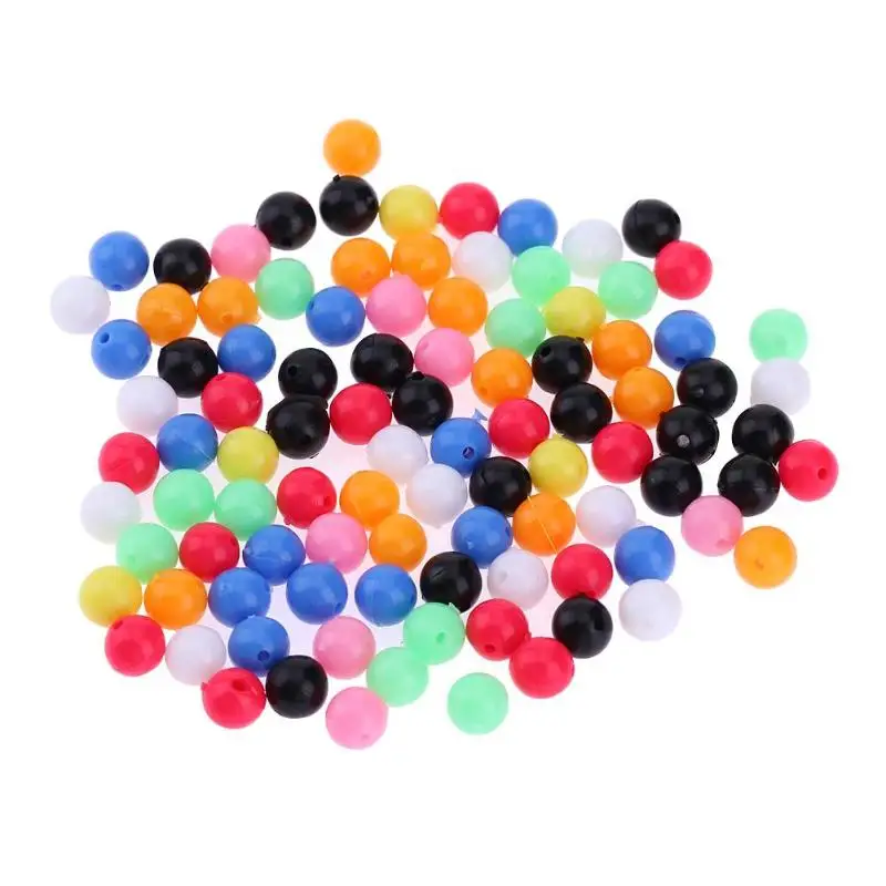 

100pcs 5/6/8mm Round Luminous Glow Rig Beads Sea Fishing Lure Floating Float Tackles Mixed Color Stopper Beads Fishing Tool