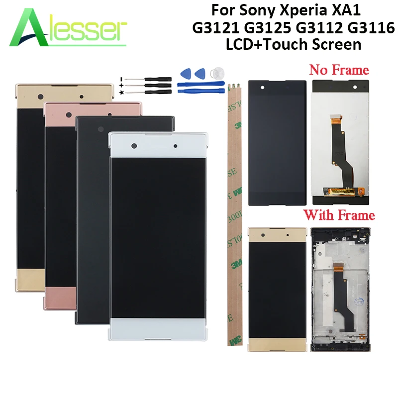Alesser для sony Xperia XA1 G3121 G3125 G3112 G3116 ЖК-дисплей и сенсорный экран с рамкой в сборе