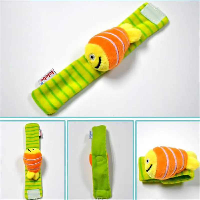 

New 1 Pcs Baby Rattle Wrist Sock Toys Infant Kids Cute Cartoon Animal Early Education Soft Hand Bell Rattle Stuffed Plush Toys