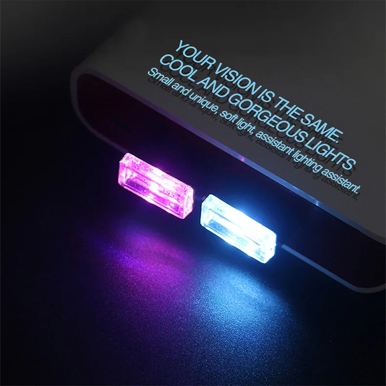 1 шт. автомобильное USB светодиодный атмосфера огни декоративные лампы аварийного освещения Универсальный PC Портативный Plug And Play Зажигалка для сигарет