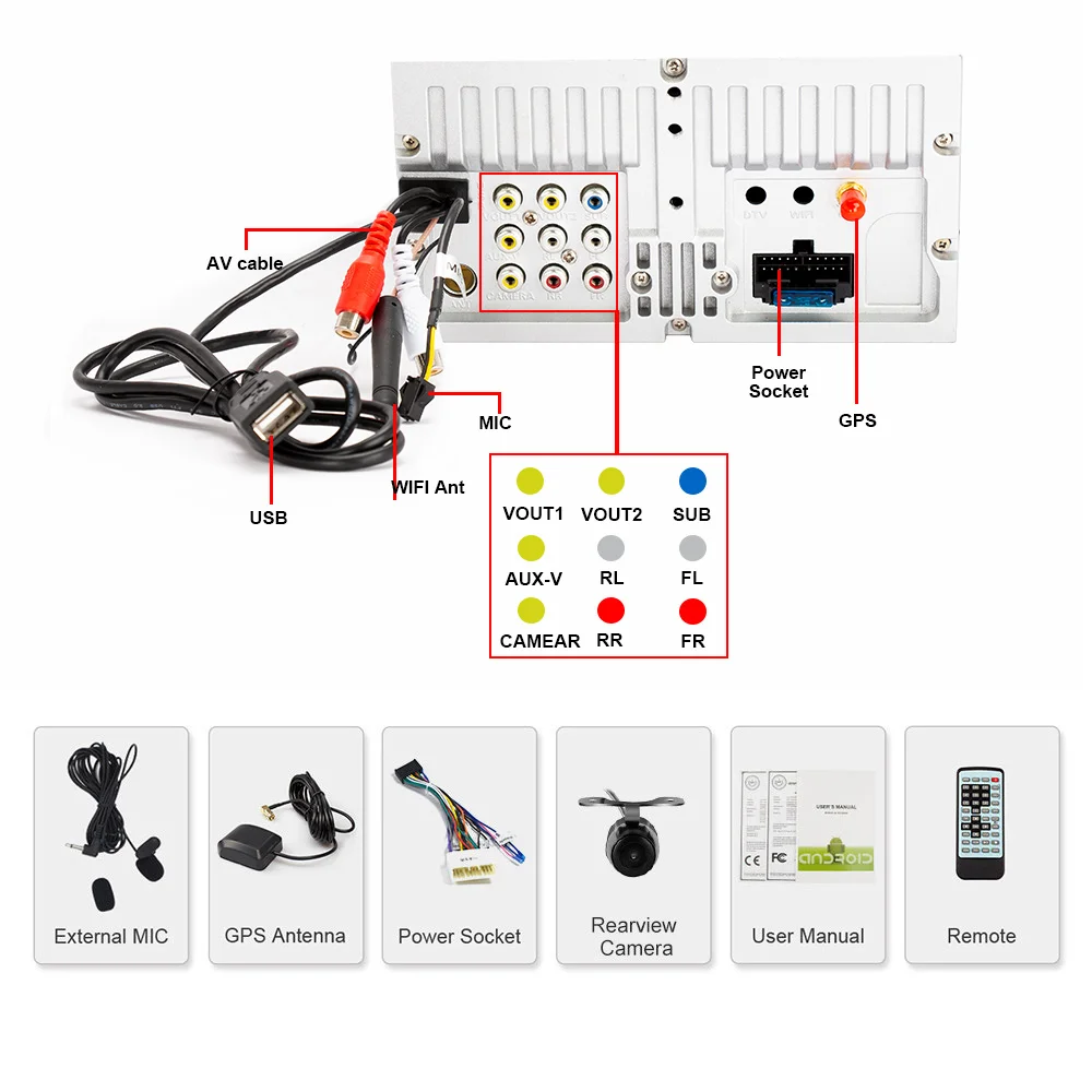 Cheap Eunavi 7" 2 din Android 8.1 TDA 7851 car dvd gps stereo for ssangyong Kyron Actyon 4G Wifi BT support DVR OBD2 1024*600 russian 4