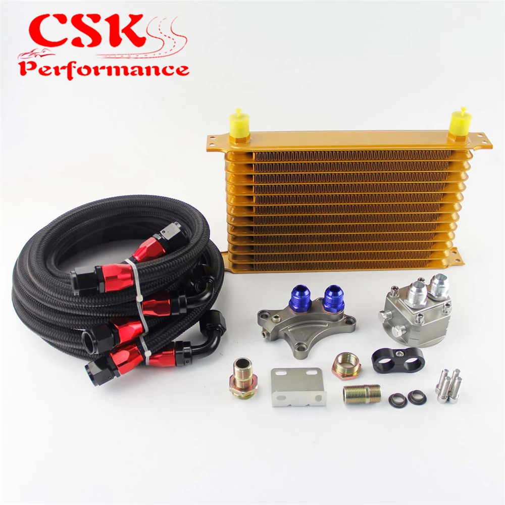 Best Price 13 Row 262mm AN10 Oil Cooler Kit Fits For Nissan Silvia S13 S14 S15 180SX 200SX 240SX SR20DET Black/Blue/Gold Best Price 13 Row 262mm AN10 Oil Cooler Kit Fits For Nissan Silvia S13 S14 S15 180SX 200SX 240SX SR20DET Black/Blue/Gold