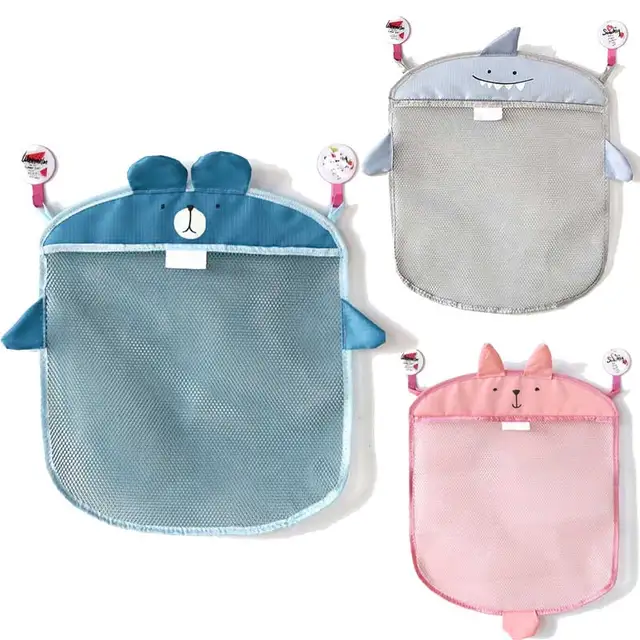 Hot Baby bathroom mesh bag for bath toys bag kids basket toys net cartoon animal shapes waterproof cloth sand toys beach storage 1