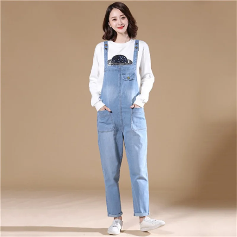 New Arrival Jumpsuit Women Dress Denim Jumpsuits Braces Cowboy Light ...