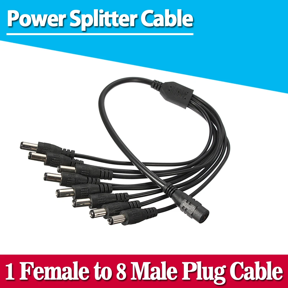

2017 Hot,New Arrived High Quality 8 Ways Splitter DC Power Cable Extension Cord For Secuirty System Camera CCTV Power Cord