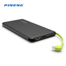 PINENG Puissance banque 10000 mAh Ultra-mince Polymère Powerbank Portable batterie externe Micro usb Pour iphone 6 s 7 Xiaomi mobile téléphones
