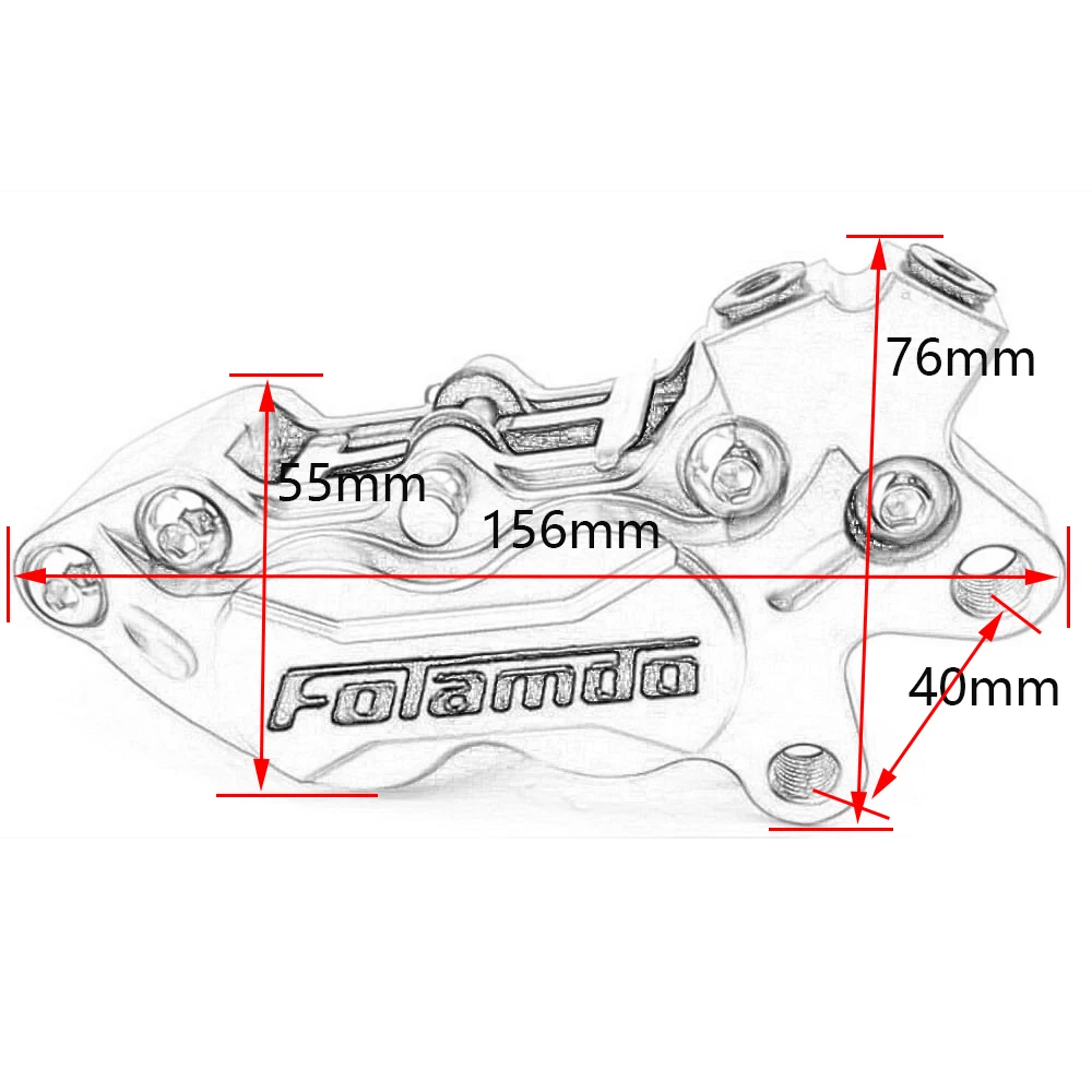 Мотоцикл Универсальный модификация 40 мм Fraodo Cnc задние тормозные суппорты с 4 поршнями 32*27 мм для Yamaha Honda Kawasaki