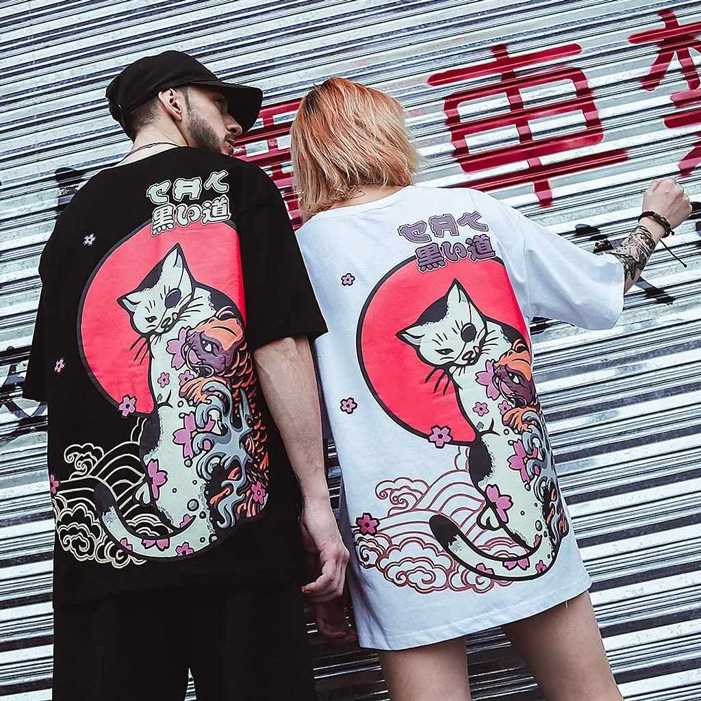 

Men's Fashion Printed Shirts Hip Hop Streetwear Short Sleeve T-Shirt Blouse oversize Street breathable loose couple Homme shirt