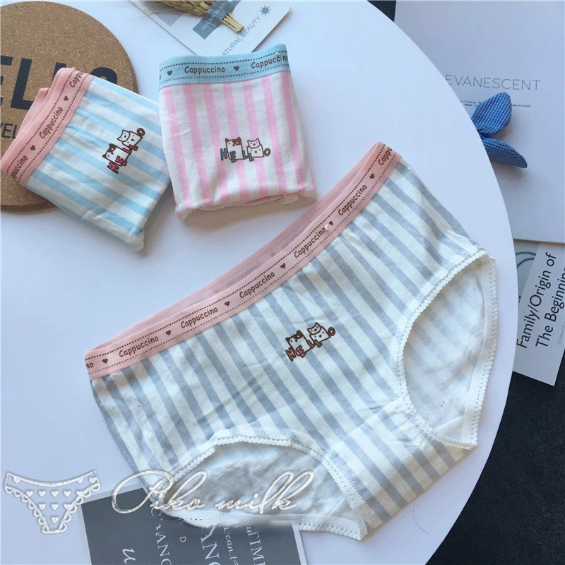 

SP&CITY Cute Cartoon Soft Seamless Briefs Animal Striped Patterned Cotton Underwear Girls Kawaii Panties Physiological Lingerie