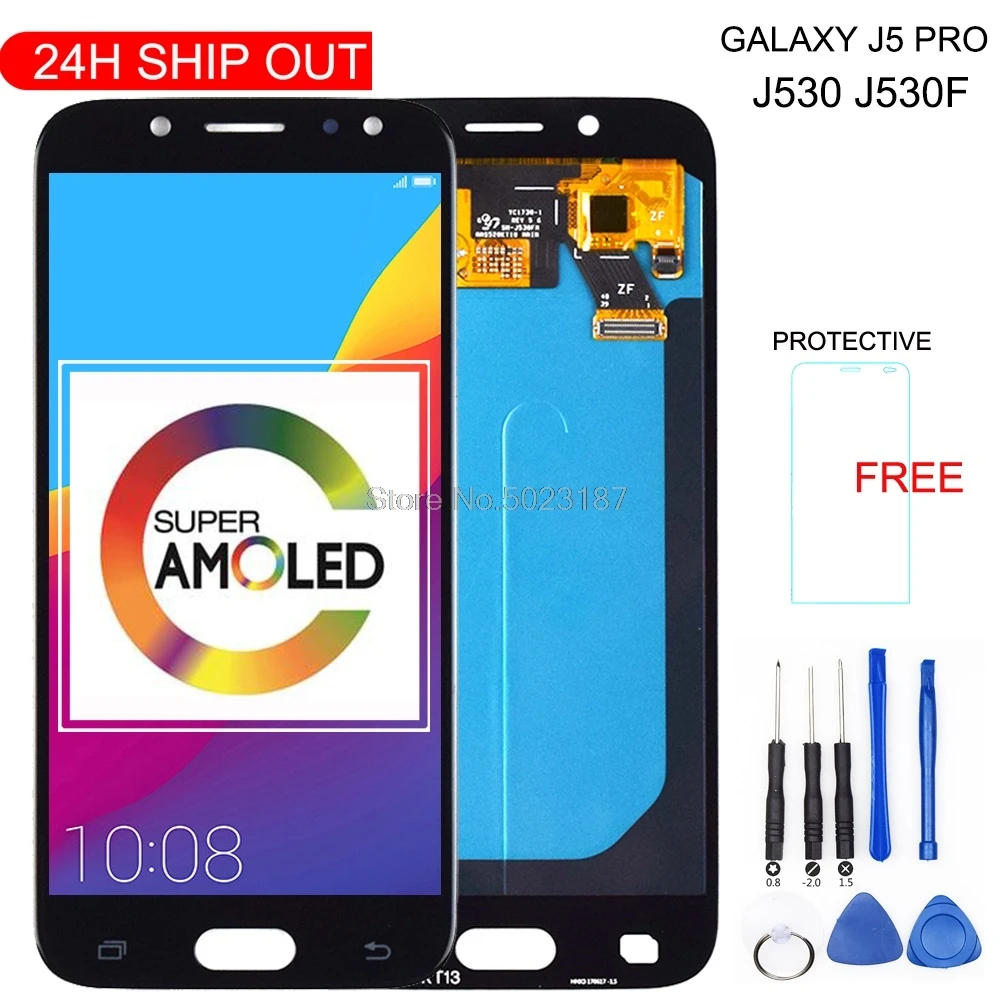 Super Amoled Lcd For Samsung Galaxy J5 Pro 17 J530 J530f J530fm Sm J530f J530g Ds Lcd Display Touch Screen Digitizer Assembly Mobile Phone Lcd Screens Aliexpress