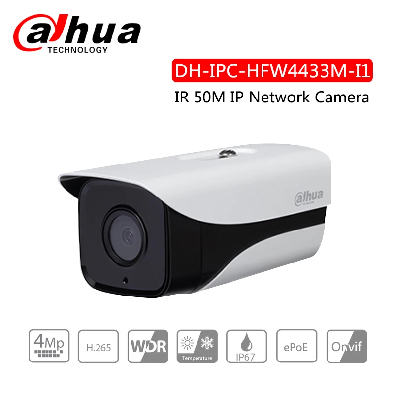 

Original Dahua IPC-HFW4433M-I1 4MP Starlight Camera IR 50M built-in Poe IP Network Camera IP67 CCTV Camera HFW4433M-I1