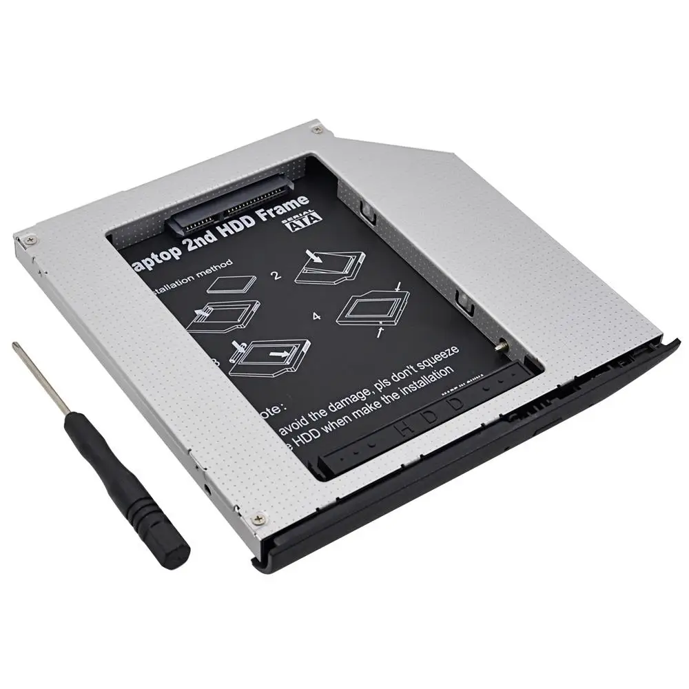 Optibay 2nd HDD Caddy 9,5 мм SATA 3,0 для 2," SSD DVD привод для HDD жесткий диск чехол адаптер для hp EliteBook 2530p 2540p