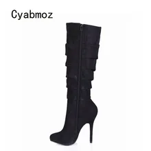 Cyabmoz/Модная женская обувь; женские зимние сапоги до колена на высоком каблуке; женская Праздничная обувь; Клубная обувь; Zapatillas botas zapatos mujer