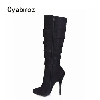 

Cyabmoz Fashion Women Shoes Woman Knee High Heels Winter Boots Ladies Party Dress Club Shoes Zapatillas Botas Zapatos Mujer