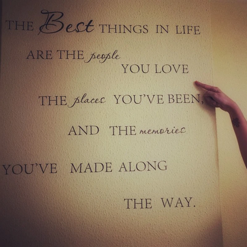 Buy Online The Best Things In Life Vinyl wall decals Love Memories