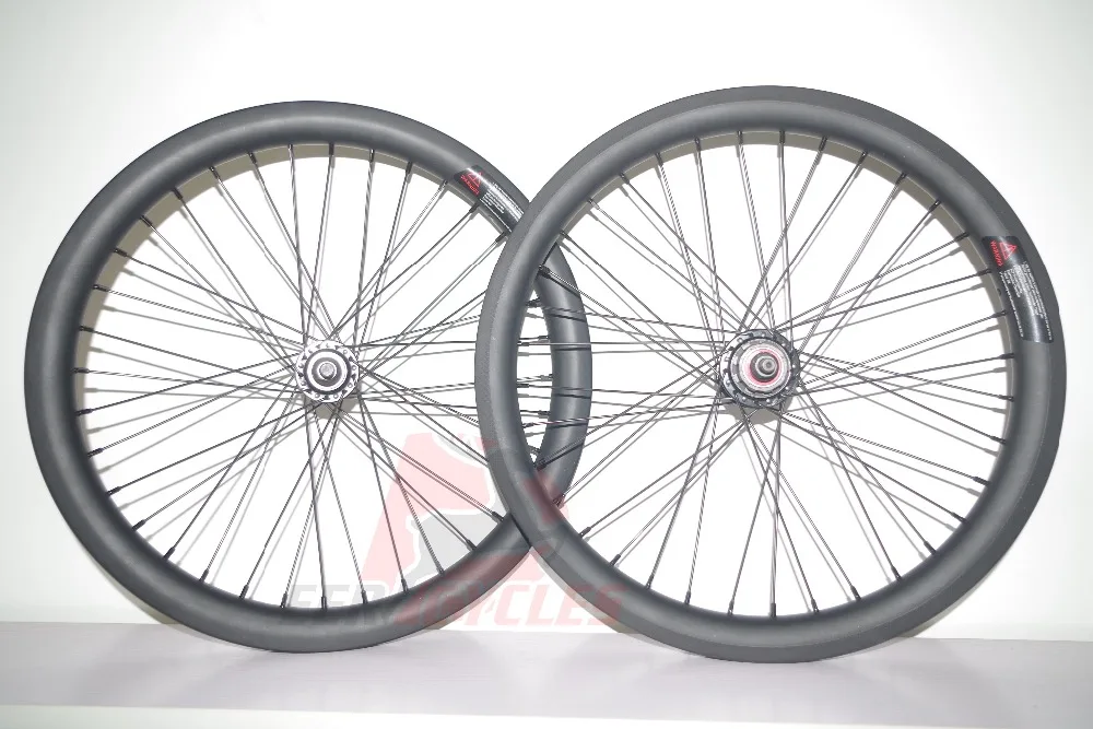 Flash Deal BMX RACE 20" BSD 406mm 406 30mm x 30mm Road Bicycle Carbon Wheels Clincher Bike Wheel set 20 inch 36 holes UD matte 10