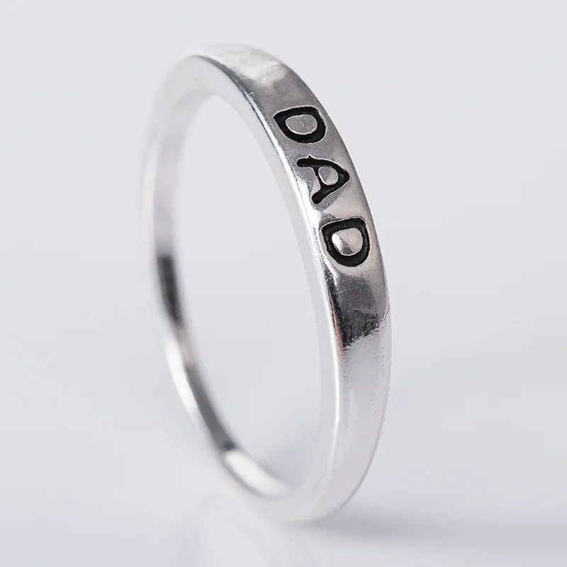 Mostyle классический серебристый цвет кольцо ювелирное письмо мама и кольцо с надписью «DAD» для женщин и мужчин прозрачный модный подарок на день отца и матери