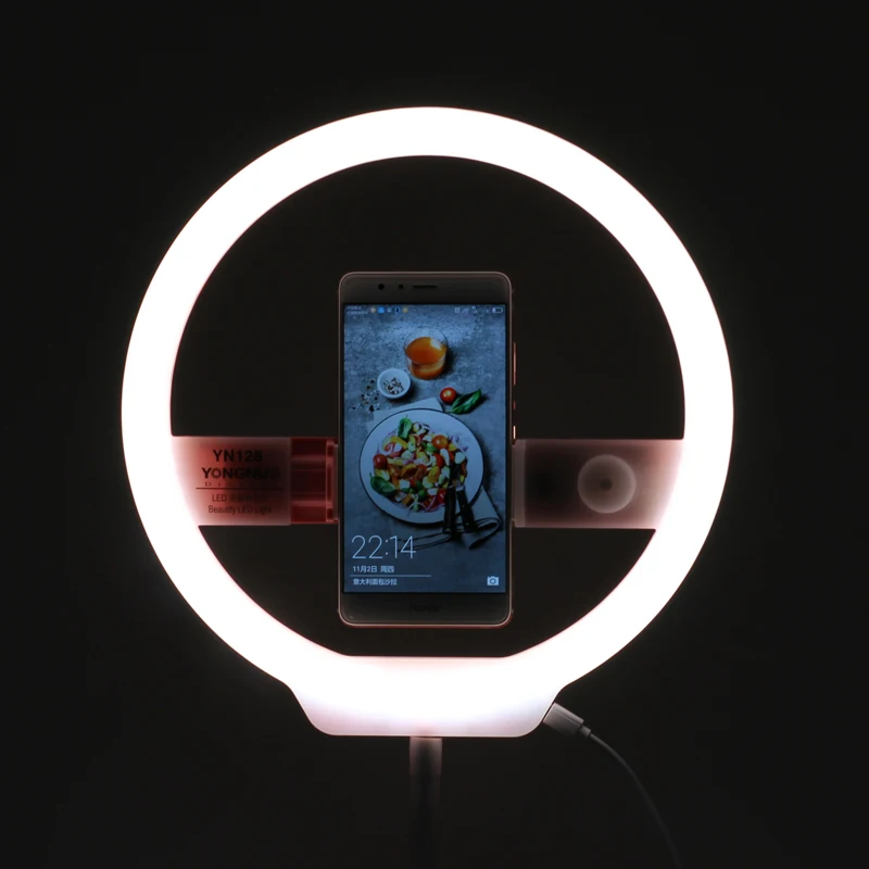 Светодиодная лампа для видеосъемки YONGNUO YN128 Портативный фотографии кольцо света 3200 K-5500 K Bi Цвет украсить светодиодный для DSLR Камера Цвет розового и белого цвета