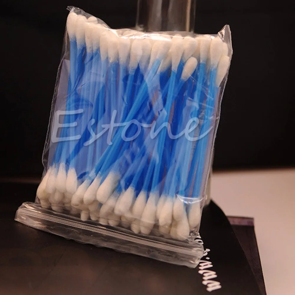 100Pcs New Disposable Cotton Swab Applicator Q tip Swabs Plastic Handle