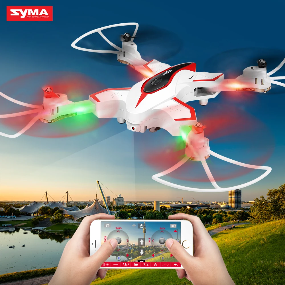 SYMA официальный X56W RC Дрон складной Квадрокоптер с Wifi камерой в режиме реального времени обмен мигающий светильник RC вертолет дроны самолет