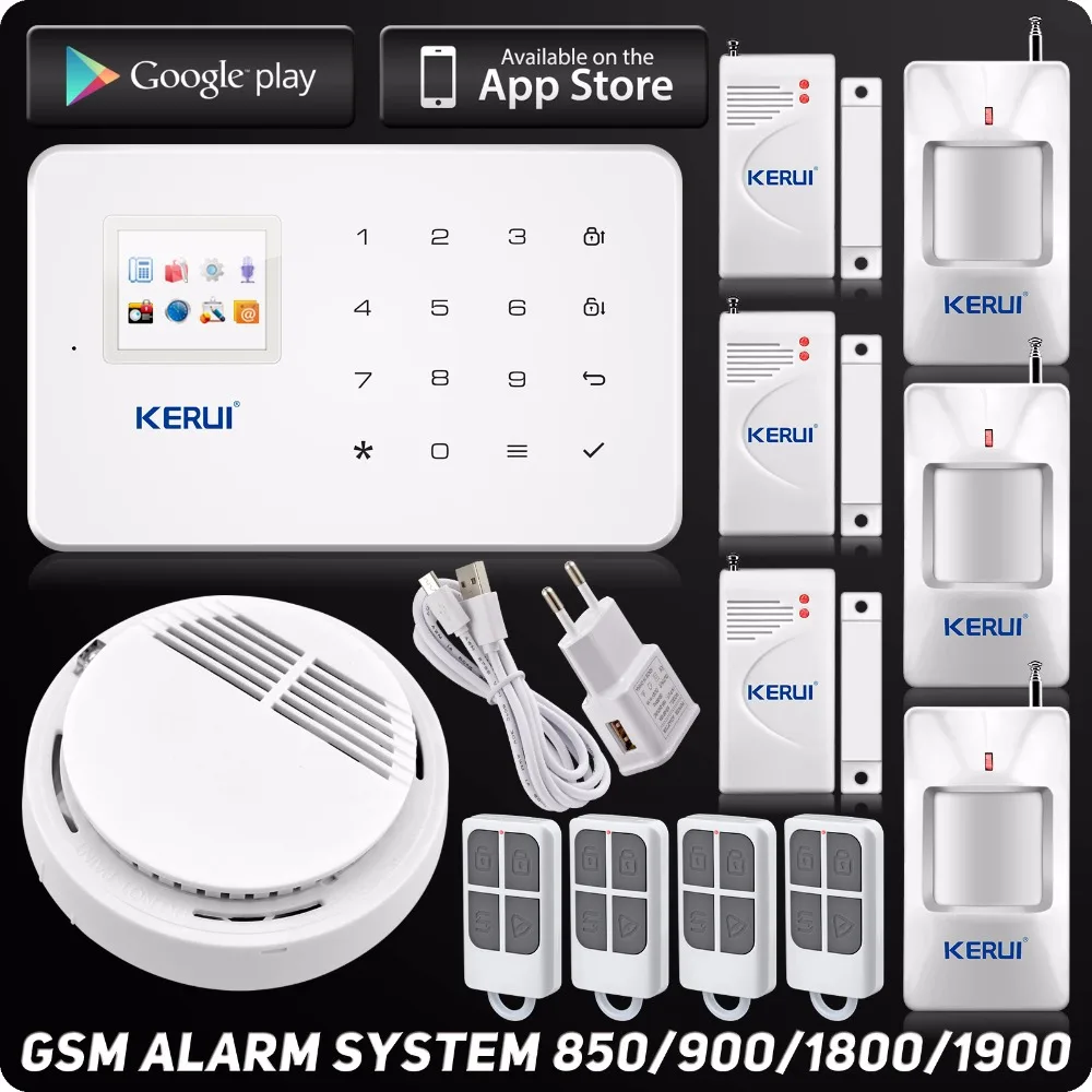 Kerui Wireless Intelligent Home Alarm System IOS Android APP TFT Touch