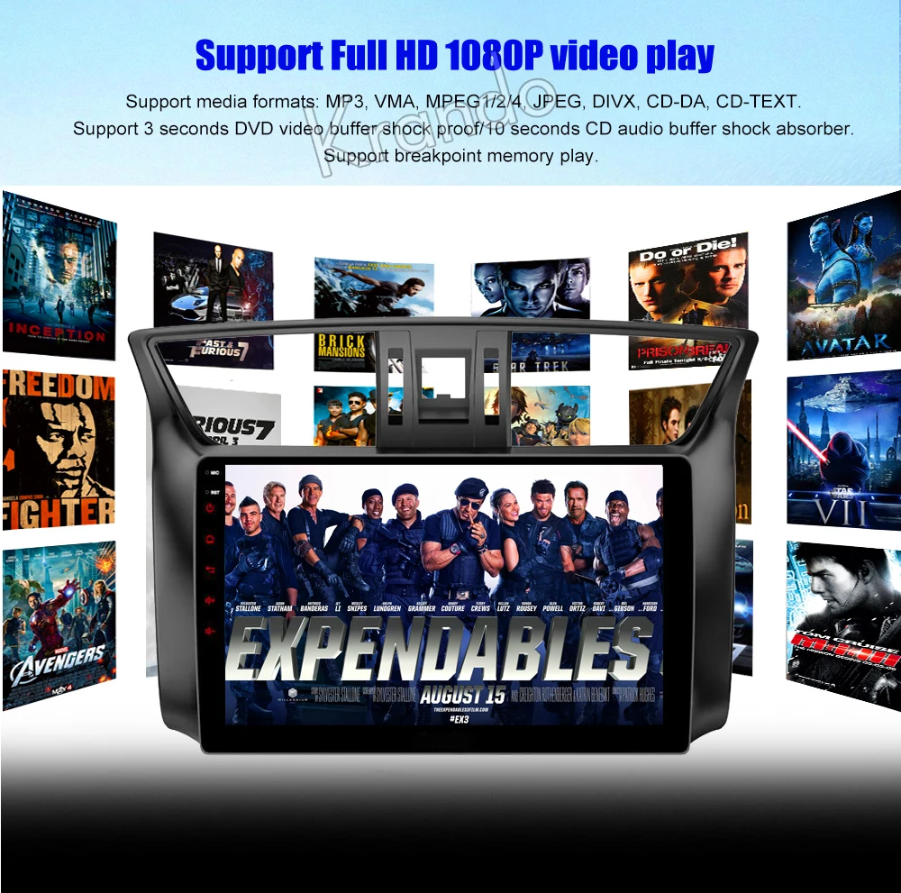 Cheap Krando Android 8.1 9" IPS Full touch car Multimedia player for Nissan Sentra 2012+ Bluebird Sylphy 2012+ audio player gps wifi 10