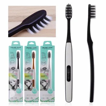 

1pc men Tooth brush Soft Bristle Charcoal Toothbrush Travel friendly Dental Care