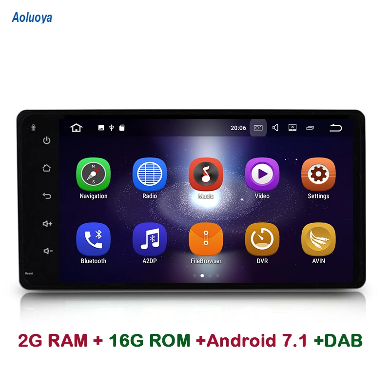 

Aoluoya 2GB RAM Android 7.1 CAR DVD GPS Navigation Player For Toyota Corolla EX Camry Hilux Prado Vios RAV4 2001-2008 Radio DAB
