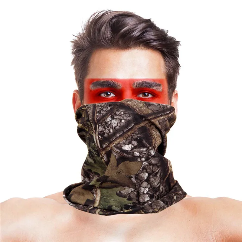 

High-Jump 3D Leaves Cycling Bandana Scarves Neck Warmer Face Mask Polyester UV Windproof Climbing Hiking Bicycle Cycling Scarf