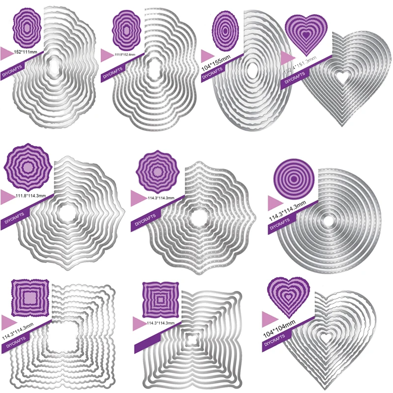 

Multi-piece Frame Metal Cutting Die Stencil For Diy Scrapbooking Paper Cards Crafts Heart 2019 Dies Cutter Decorative