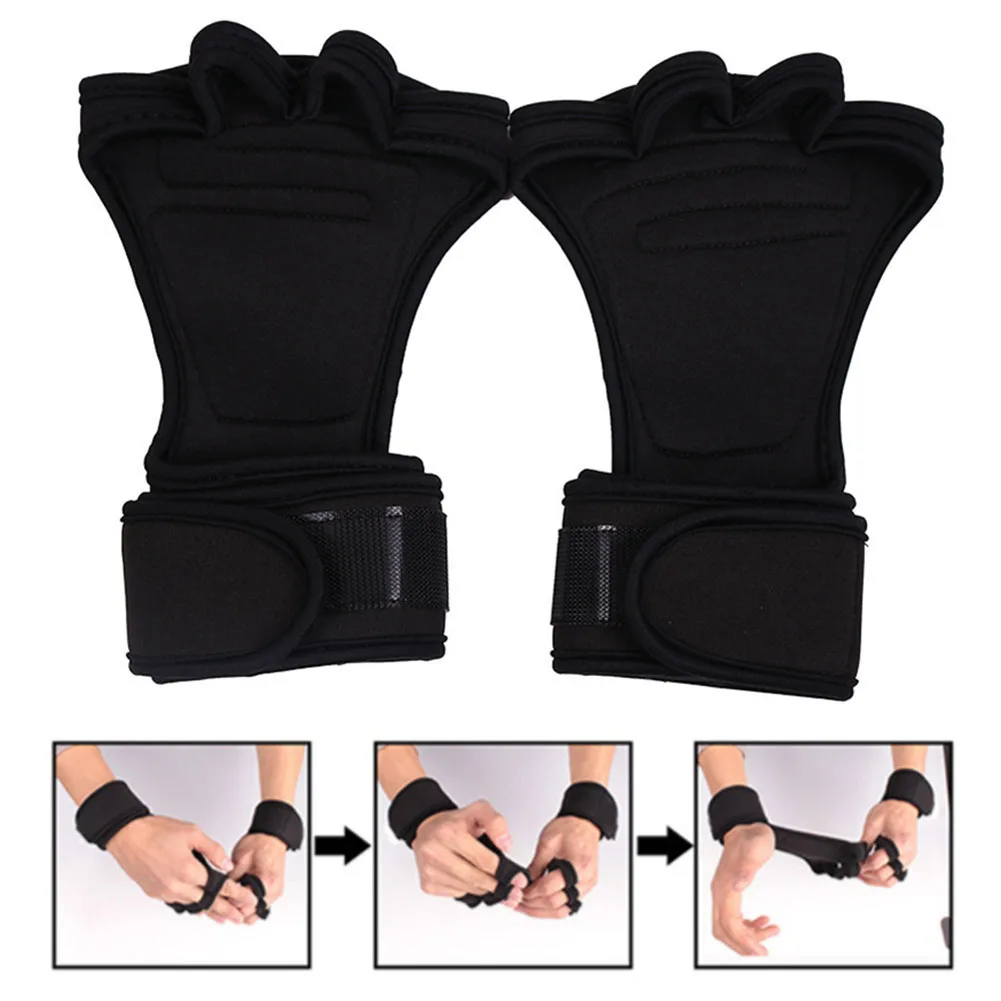 Черные Перчатки для фитнеса с Палм с антискользящим браслетом Push-pull Weightlifting Pull-up Hard эластичный пояс ремень для захвата