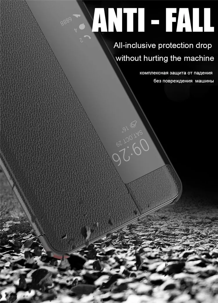 Кожаный флип-чехол для телефона, чехол для samsung Galaxy S7 Edge S8 S9 S10 Plus, чехол для мобильного телефона с умным окошком для просмотра