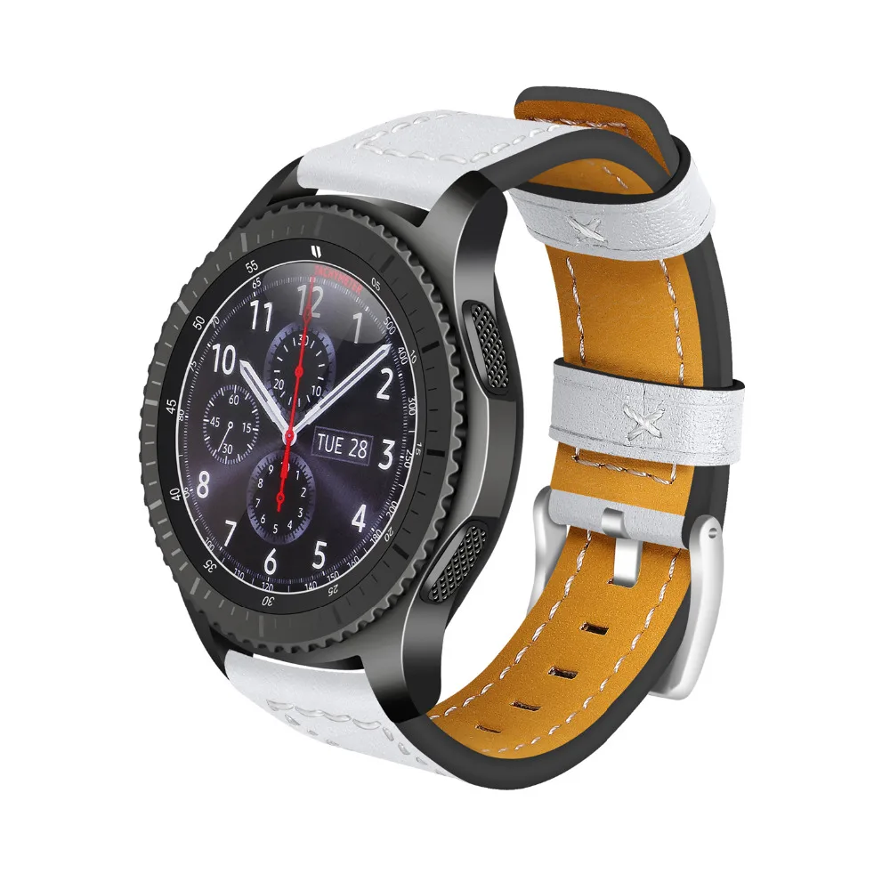 Ремешок из натуральной кожи для samsung gear s3 frontier/classic watch band 22 мм кожаный браслет