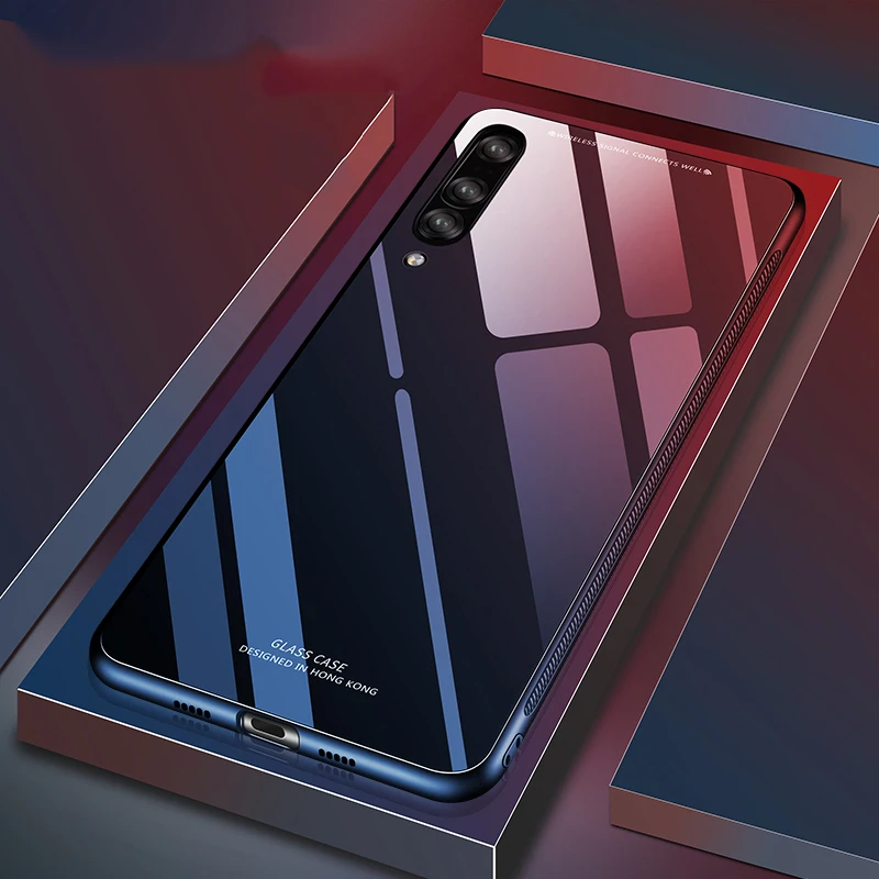 For Xiaomi Mi 9 Case Luxury Glossy Tempered Glass Soft Silicone Frame Xiomi Xiaomi Mi 9 SE Mi9 Shockproof Hard Phone Cover